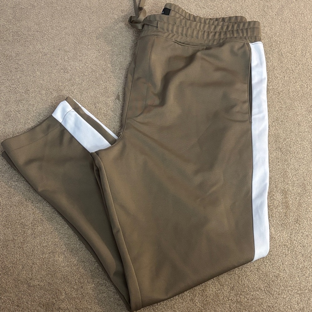 PacSun Tan Jogger Pants with White Stripe